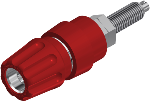 Pole terminal, 4 mm, red, 30 VAC/60 VDC, 63 A, solder connection, nickel-plated, PKNI 20 B RT