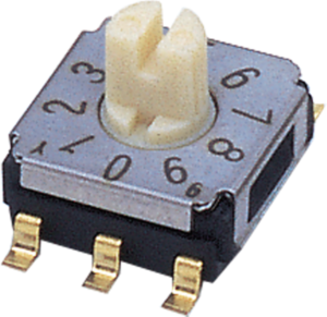 Encoding rotary switches, 10 pole, BCD, straight, 100 mA/5 VDC, SA-7110B