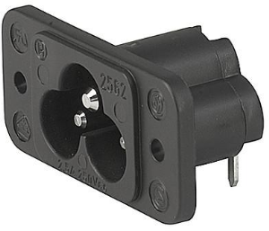 Plug C6, 3 pole, screw mounting, PCB connection, black, 6160.0034