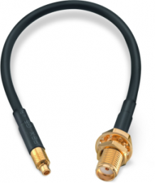 Coaxial cable, SMA jack (straight) to MMCX plug (straight), 50 Ω, RG-174/U, grommet black, 152.4 mm, 65503260515303