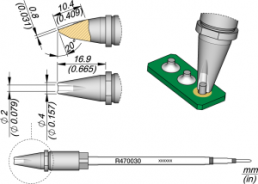 JBC soldering tip, special, R470030/Ø 2.0 mm, pinsoldering tip