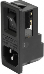 Combination element C14 or C18, 3 pole/2 pole, snap-in, plug-in connection, black, 4304.6068