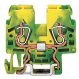 2-wire protective earth terminal, spring-clamp connection, 0.08-2.5 mm², 1 pole, 24 A, yellow/green, 870-917