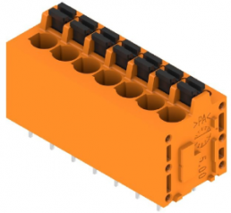PCB terminal, 7 pole, pitch 5 mm, AWG 24-12, 20 A, spring-clamp connection, orange, 1330230000