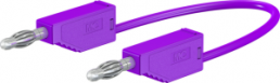Measuring lead with (4 mm plug, spring-loaded, straight) to (4 mm plug, spring-loaded, straight), 1.5 m, purple, PVC, 1.0 mm², CAT O