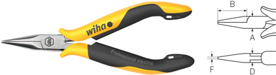 Z36012004 Wiha Flat Nose Pliers, Snipe Nose Pliers, Round Nose Pliers, Needle Nose Pliers Image 1