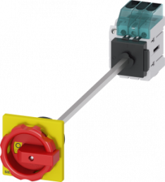 Main switch, Rotary actuator, 3 pole, 40 A, 690 V, (W x H x D) 47 x 60 x 380 mm, fixed mounting, 3LD3348-1TK53