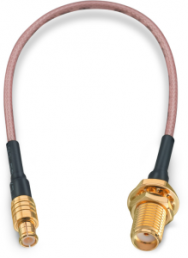 Coaxial cable, SMA jack (straight) to MCX plug (straight), 50 Ω, RG-178/U, grommet black, 152.4 mm, 65503206515304