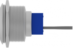 Switch, 1 pole, silver, unlit , 3 A/250 VAC, mounting Ø 25.2 mm, IP67, 2317655-1