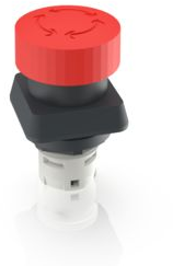 Emergency stop, rotary release, mounting Ø  16.2 mm, unlit, 2 Form B (N/C) + 1 Form A (N/O), 1.30.074.101/0301
