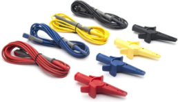 Measuring leads with crocodile clips, black/red/blue/yellow for Measuring instruments, 382000