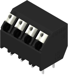 PCB terminal, 4 pole, pitch 5.08 mm, AWG 28-14, 10 A, spring-clamp connection, black, 1885040000