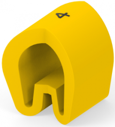 PVC cable maker, imprint "4", (W) 4.5 mm, max. bundle Ø 6.3 mm, yellow, EC5879-000