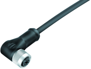Sensor actuator cable, M12-cable socket, angled to open end, 8 pole, 2 m, PUR, black, 2 A, 79 3584 32 08