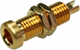 4 mm socket, screw connection, mounting Ø 6 mm, CAT O, gold, BU 10 AU