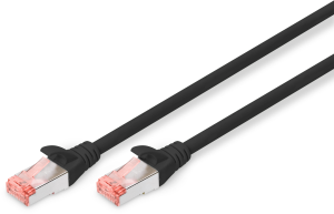 Patch cable, RJ45 plug, straight to RJ45 plug, straight, Cat 6, S/FTP, LSZH, 2 m, black
