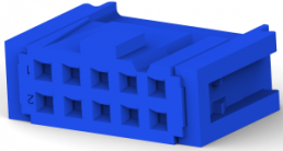 Socket housing, 10 pole, pitch 2.54 mm, straight, blue, 1658527-3