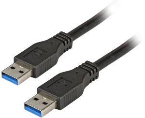 USB 3.0 Adapter cable, USB plug type A to USB plug type A, 1 m, black