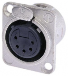XLR panel socket, 5 pole, silver-plated, 1.0 mm², AWG 18, metal, NC5FD-L-1