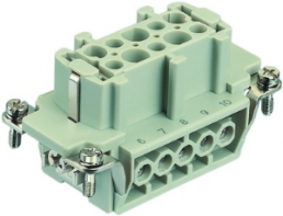 Socket contact insert, 10B, 10 pole, equipped, screw connection, with PE contact, 09360102701