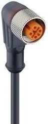 Sensor actuator cable, M12-cable socket, angled to open end, 4 pole, 20 m, PUR, orange, 4 A, 934637496