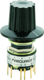 Step rotary switches, 4 pole, 3 stage, 30°, On-On-On, interrupting, 14 mA, 28 V, 9037.0400