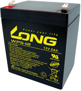Lead-battery, 12 V, 5 Ah, 90 x 70 x 102 mm, faston plug 4.8 mm