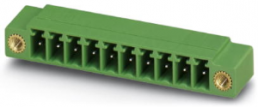 Pin header, 10 pole, pitch 3.5 mm, angled, green, 1843871