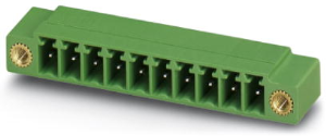 Pin header, 7 pole, pitch 3.81 mm, angled, green, 1827910