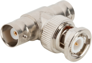 Coaxial adapter, 50 Ω, BNC plug to 2 x BNC socket, T-shape, 031-208-1051