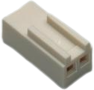 Socket housing, 2 pole, pitch 2.54 mm, straight, natural, 072630