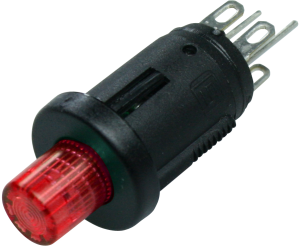 Pushbutton switch, 1 pole, red, illuminated , 0.2 A/60 V, mounting Ø 5.1 mm, IP40, 0041.8860.3117