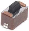 Short-stroke pushbutton, Form A (N/O), 50 mA/24 VDC, unlit , actuator (black, L 1.52 mm), 1.27 N, SMD