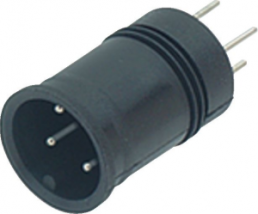 Panel plug, M12, 4 pole, THT, screw locking, straight, 09 0431 76 04