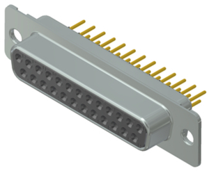 D-Sub socket, 25 pole, standard, equipped, straight, solder pin, 164B10089X
