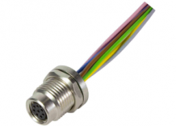Sensor actuator cable, M8-flange socket, straight to open end, 8 pole, 0.2 m, 1.5 A, 21023532800