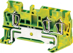 Ground terminal, 3 pole, 0.08-2.5 mm², clamping points: 3, green/yellow, spring balancer connection
