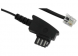 Modular cable, TAE-F plug, angled to RJ11 plug, straight, 3 m, black