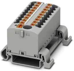 Distribution block, push-in connection, 0.14-4.0 mm², 19 pole, 24 A, 8 kV, gray, 3273242