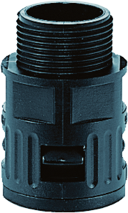 Straight hose fitting, M25, 28.5 mm, polyamide, IP66, black, (L) 47 mm