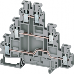 Terminal block, 0.2-2.5 mm², clamping points: 6, gray, screw connection, 20 A