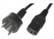 Power cord, Israel, Plug Type H, straight on C13-connector, straight, H05VV-F3G1.0mm², black, 2.5 m
