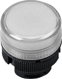 Signal light, waistband round, white, front ring black, mounting Ø 22 mm, ZA2BV01