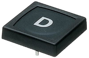 Short-stroke pushbutton, Form A (N/O), 125 mA/48 VDC, unlit , actuator (black), 3 N, THT