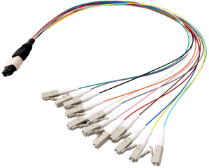 Fanout cable, MTP-M to LC, 1 m, OM3, multimode 50/125 µm