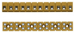 Terminal block, 12 pole, 2.5 mm², clamping points: 1, yellow, solder connection, 20 A