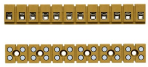 Terminal block, 8 pole, 2.5 mm², clamping points: 1, yellow, solder connection, 20 A
