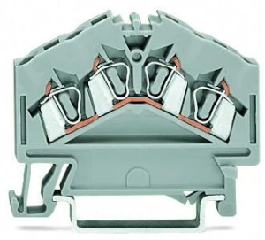 4-wire feed-through terminal, spring-clamp connection, 0.08-2.5 mm², 1 pole, 24 A, 8 kV, orange, 280-946