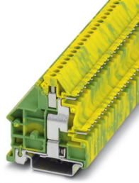 Double level terminal, screw/plug-in connection, 0.2-4.0 mm², 1 pole, 250 A, 4 kV, yellow/green, 1876615