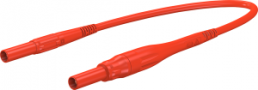 Measuring lead with (4 mm plug, spring-loaded, straight) to (4 mm plug, spring-loaded, straight), 1.5 m, red, PVC, 1.0 mm², CAT IV
